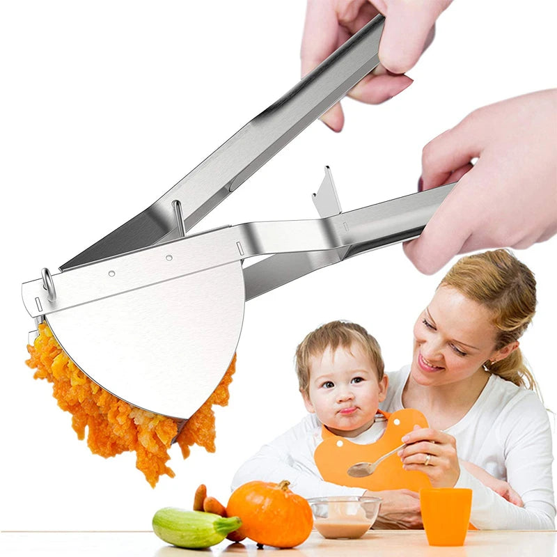 LMETJMA Potato Ricer Stainless Steel Potato Masher