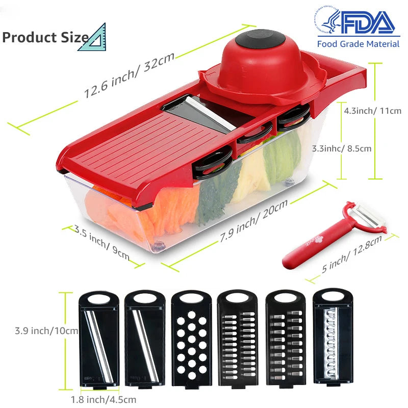 Vegetable Cutter with Steel Blade Slicer Potato Peeler Carrot Cheese Grater vegetable slicer