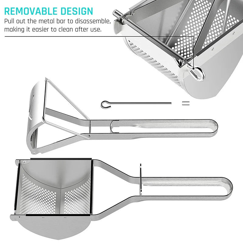 LMETJMA Potato Ricer Stainless Steel Potato Masher