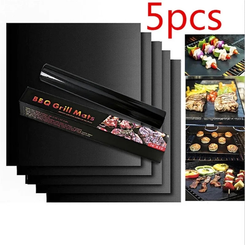 1/5/10pcs BBQ Grill Mat Barbecue Baking Non-stick Pad Reusable Cooking Plate