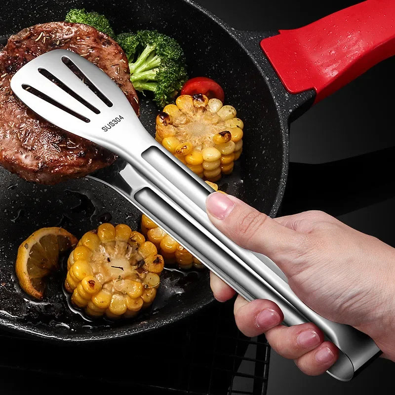 Stainless Steel Food Tongs Barbecue Tongs Meat Salad Steak Food