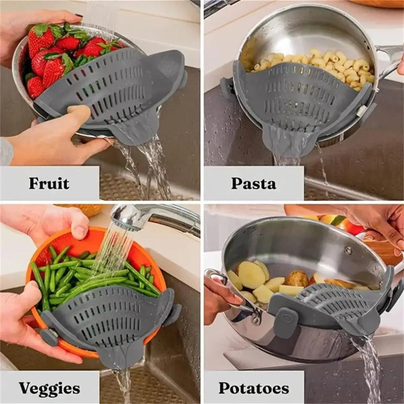 Adjustable Clip On Strainer For Pots Pans And Bowls, 1pc