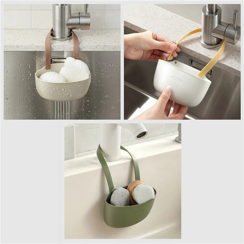 Kitchen Sink Holder Hanging Drain Basket Adjustable