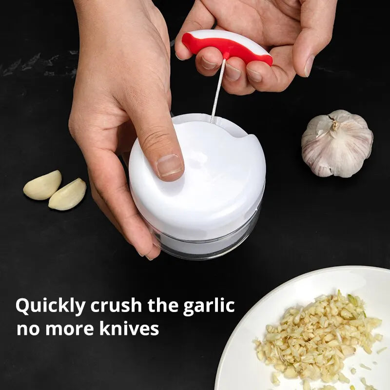 1pc White Hand Pulled Garlic Grinder Shredding Machine Garlic Puller