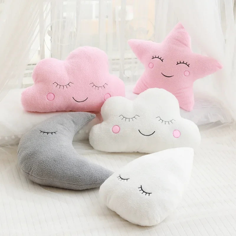 Ins Sky Series Pillows Plush Toys Clouds Moon Raindrops Five-pointed Star Sofa Cushions Children's Room Decorations