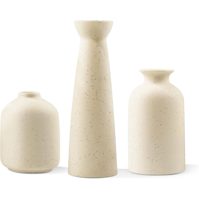 Ceramic vase Set-3 Small Flower vases for Decor,