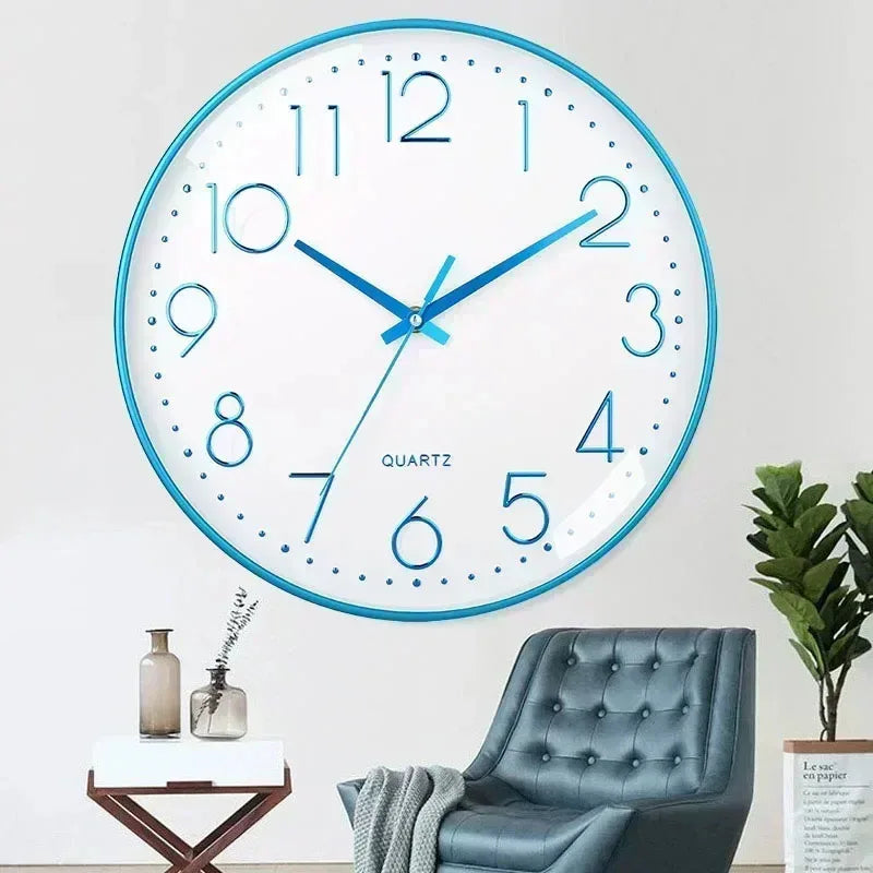 8 Inch Modern Simple and Minimalist Wall Hung Clock Silent Non-ticking Wall Clock for Study Bedroom Living Room Bathroom