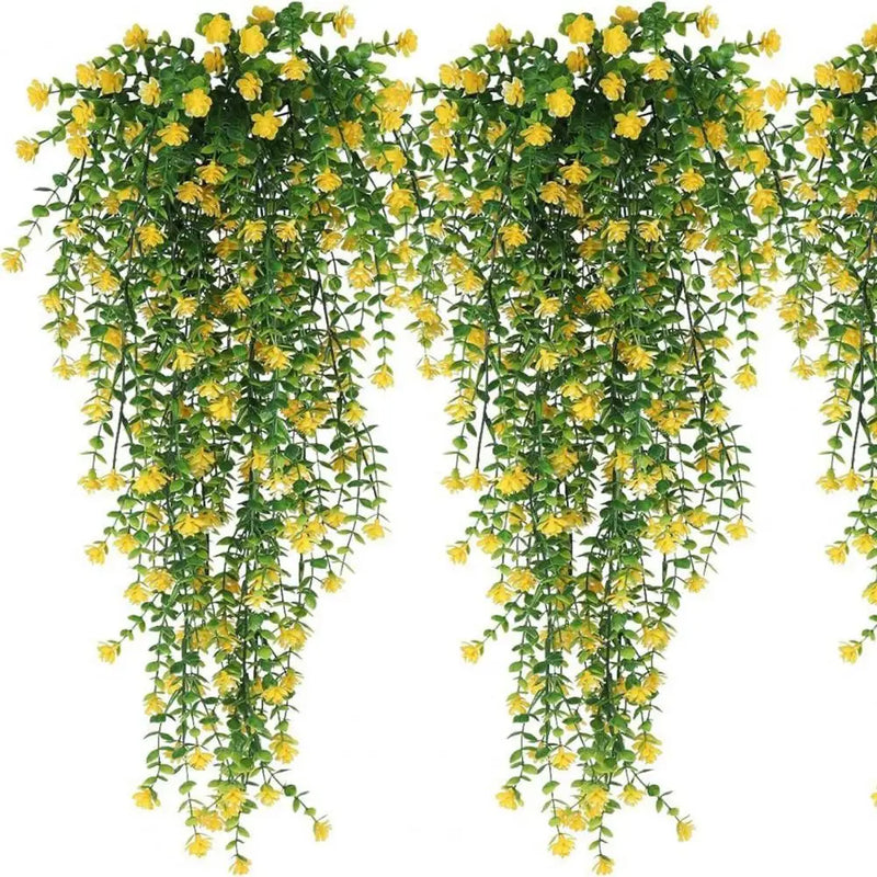 Drooping Fake Flower Vine Artificial Hanging Flowers Realistic Artificial Eucalyptus Flower Garland for Home Wedding for Indoor