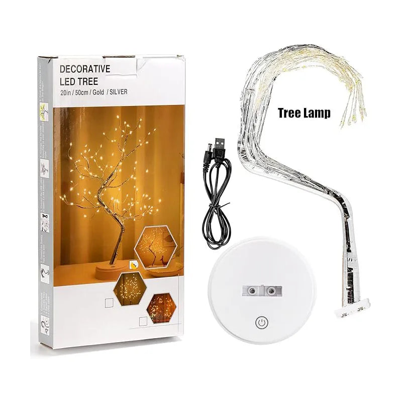 LED Night Light Table Lamp Tree Lights Copper Wire Garland Lamp USB/AA Battery Powered For Home Bedroom Diy Party Decoration