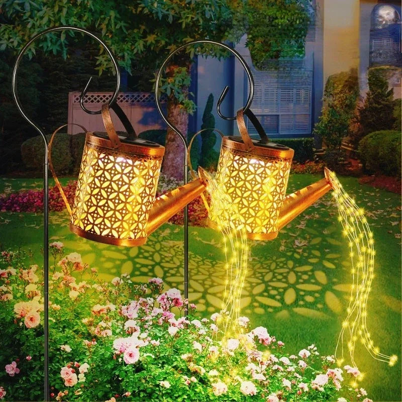 LED Solar Watering Can Light Hanging Kettle Lantern Light Outdoor Waterproof Villa Path Lawn Yard Garden Decoration Lamp