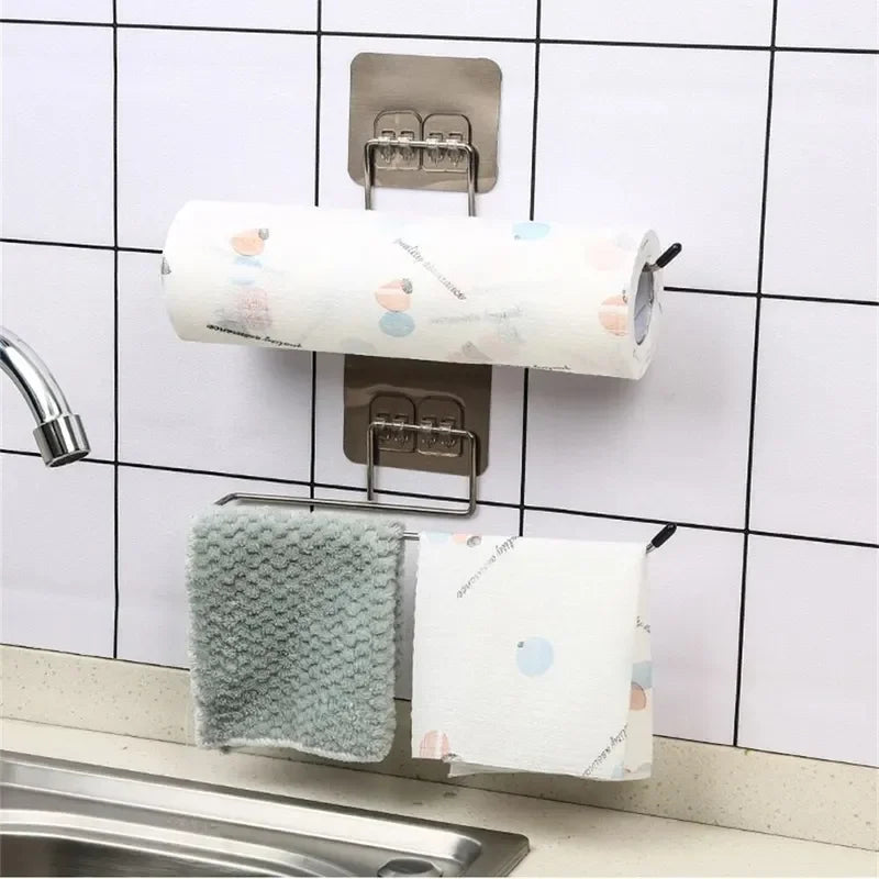 Kitchen paper towel stand glue toilet rack towel,