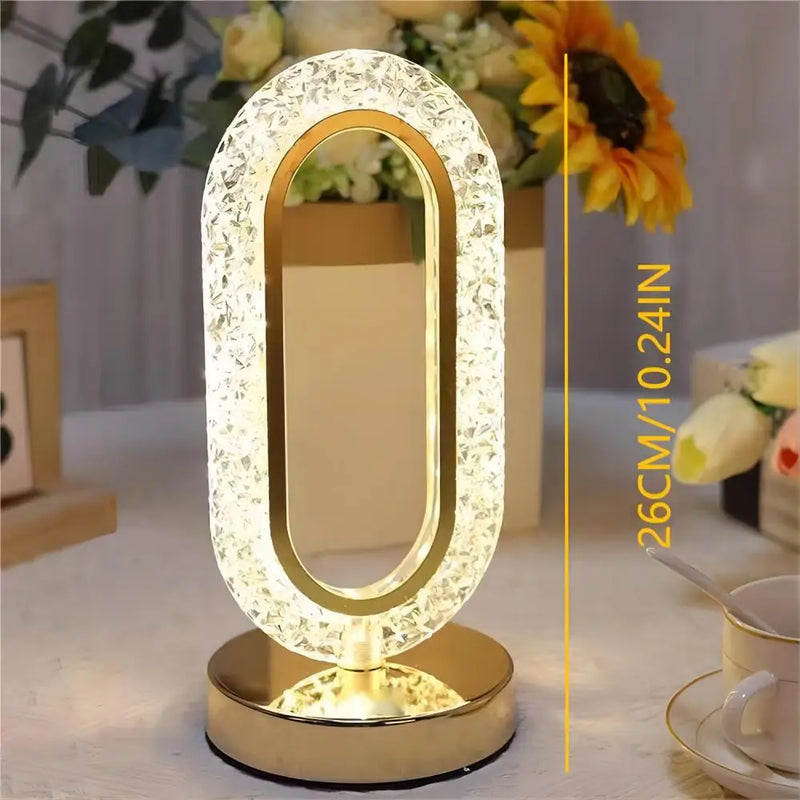 Modern Luxury  USB Rechargeable Crystal Table Lamp Living Room Bedroom Bedside Creative Decoration Atmosphere Night Light