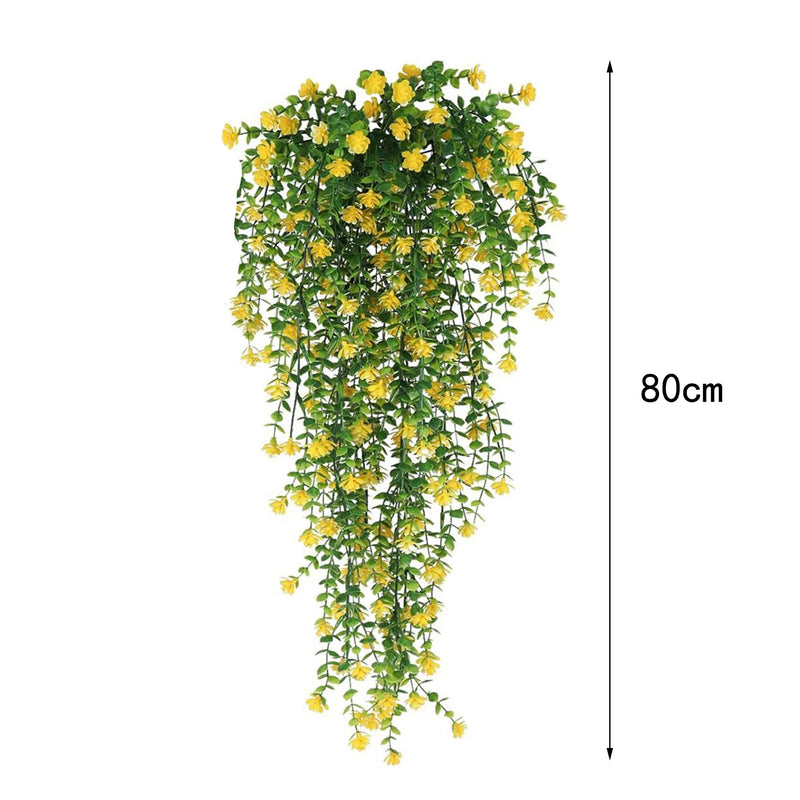 Drooping Fake Flower Vine Artificial Hanging Flowers Realistic Artificial Eucalyptus Flower Garland for Home Wedding for Indoor