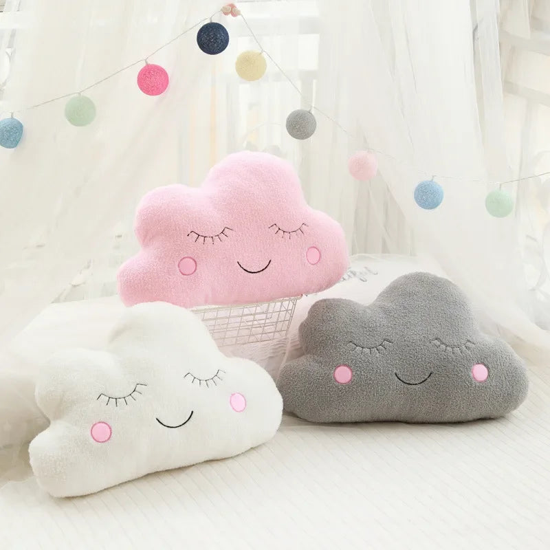 Ins Sky Series Pillows Plush Toys Clouds Moon Raindrops Five-pointed Star Sofa Cushions Children's Room Decorations