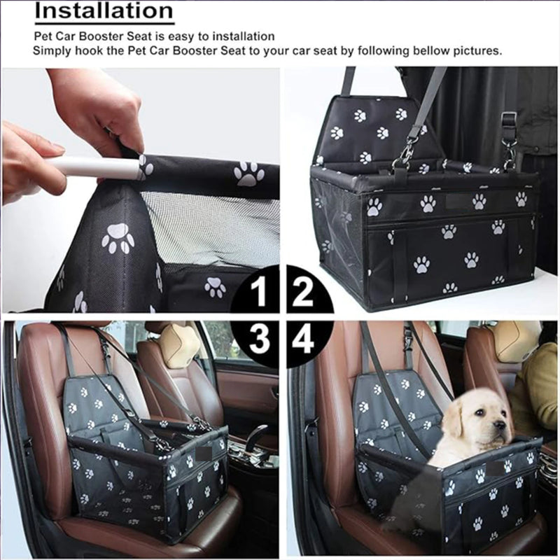 Premium Foldable Dog Car Booster Seat - Secure & Comfortable Travel Solution for Your Pup