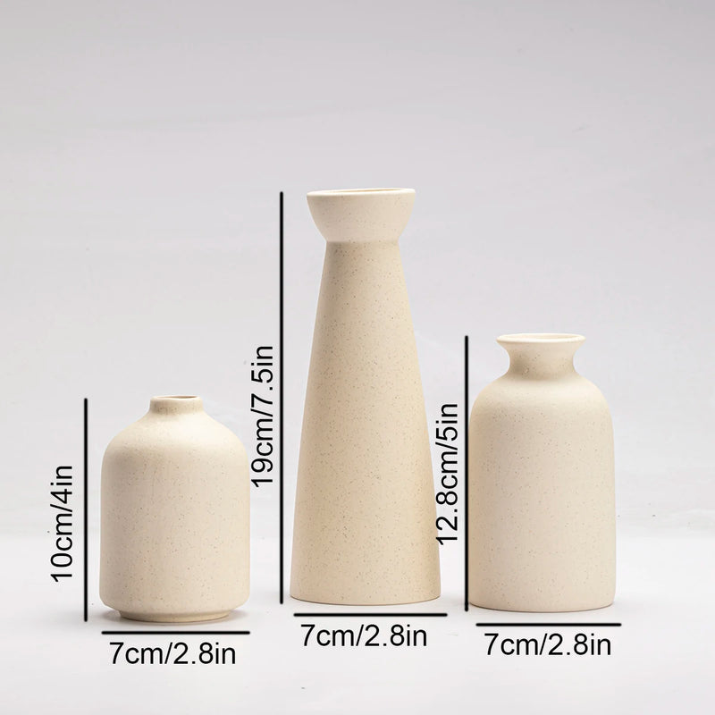 Ceramic vase Set-3 Small Flower vases for Decor,