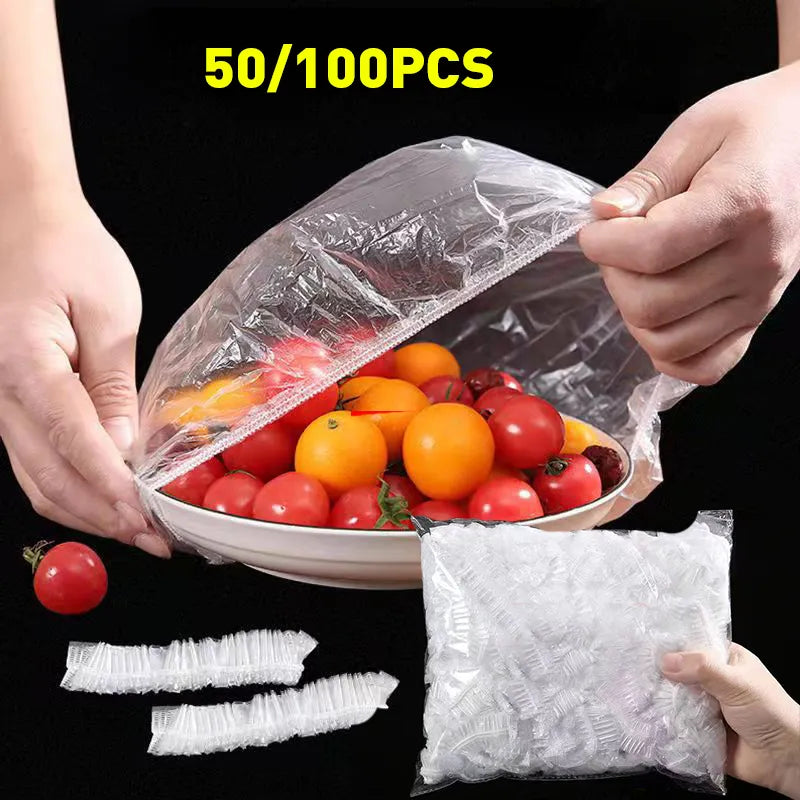 Reusable Disposable Food Cover Plastic Wrap Durable Elastic Food