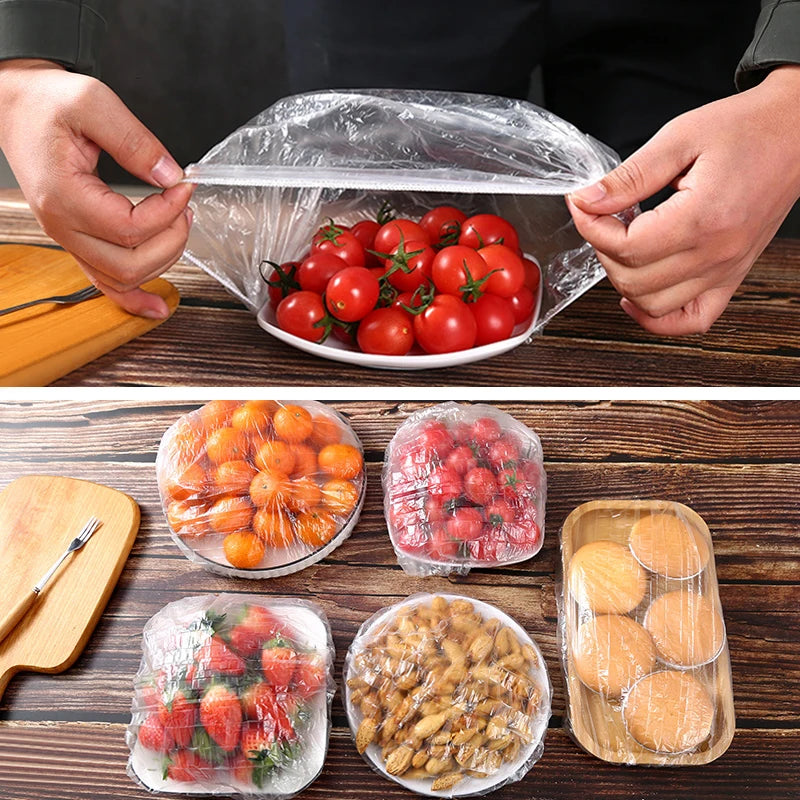 Reusable Disposable Food Cover Plastic Wrap Durable Elastic Food