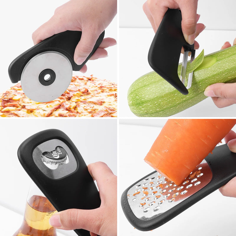 6 in1 kitchenware set melon slicer vanilla slicer garlic grinder can opener cheese slicer pizza cutter kitchen gadgets