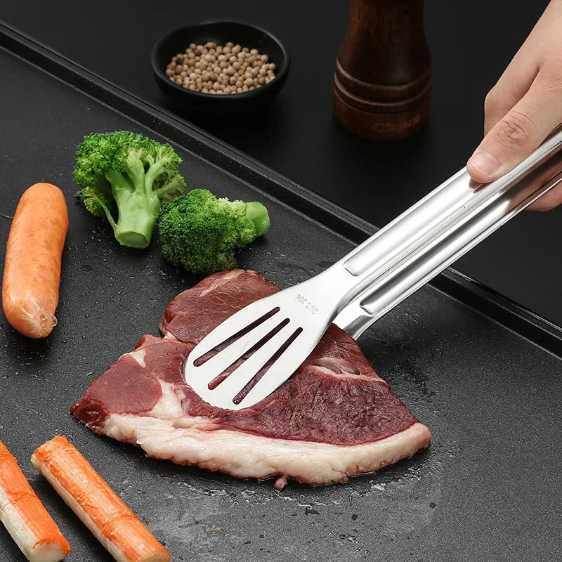 Stainless Steel Food Tongs Barbecue Tongs Meat Salad Steak Food