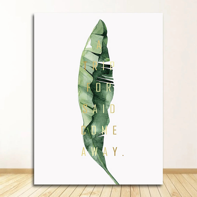 Wall Art Paintings for Living Room Home Decor Scandinavian Style Tropical Plants Poster Green Leaves Decorative Picture Modern