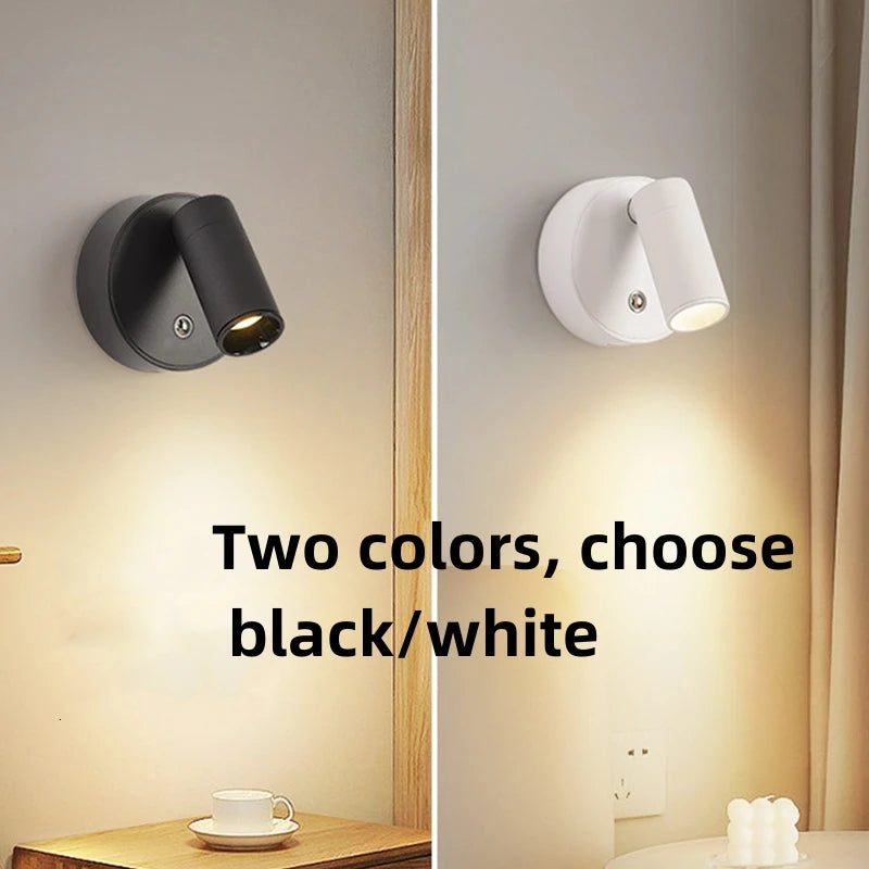 LED light magnetic type-C rechargeable wall light spotlight wireless no wiring no punch reading light bedroom bedside light