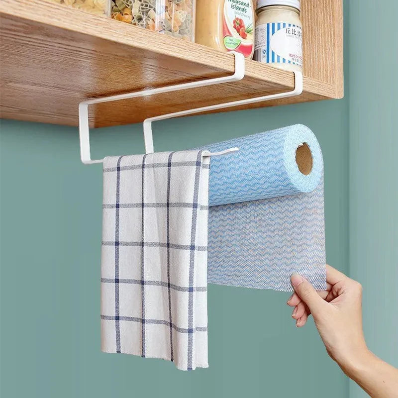 Wall Mounted Paper Roll Holder Bathroom Storage Toilet Rack Home Tissue Towel Rack Hanging Shelf for Kitchen Organizer