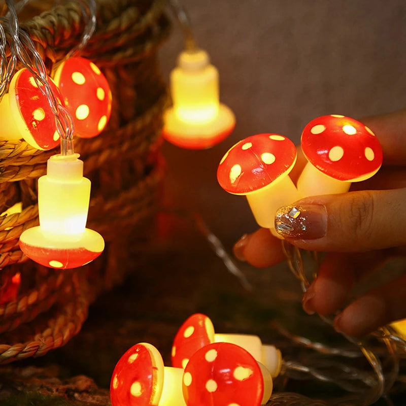 20 Leds Mushroom LED Fairy Lights USB/Battery String Light   Christmas Party Gift Fairy Indoor Decorative Atmosphere Light