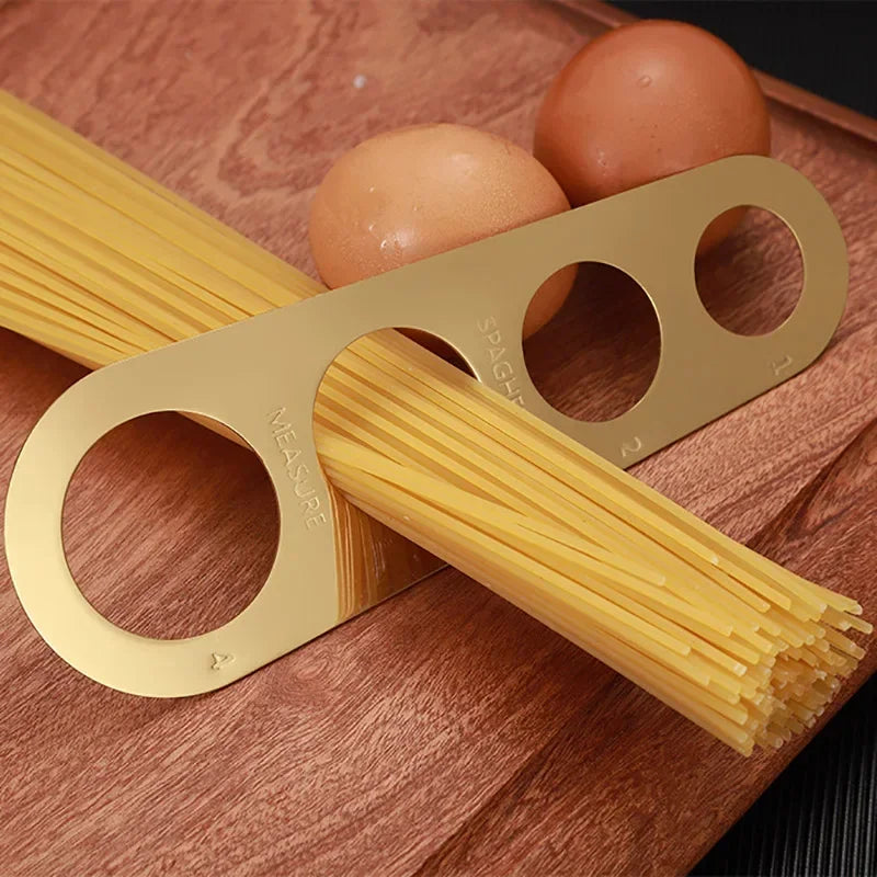 Pasta Tool for Household Spaghetti Measuring Ruler Four-hole Pure Color Kitchen Accessories Stainless Steel Noodles Measurer