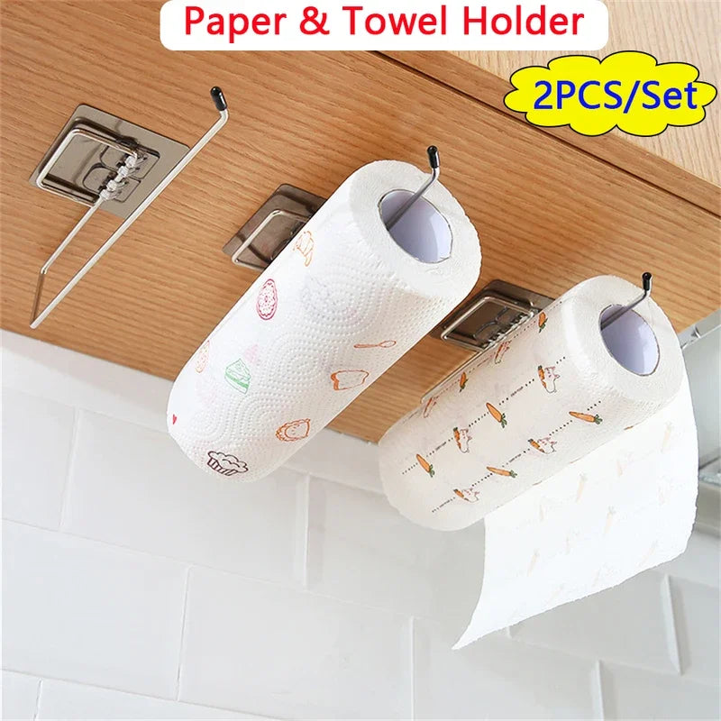 Kitchen paper towel stand glue toilet rack towel,