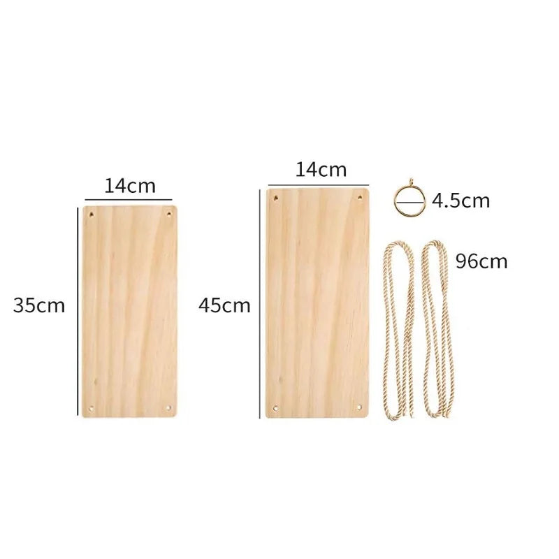 1pc Wood Swing Hanging Rope Wall Mounted Floating Shelves Home Living Room Wall Shelf Sundries Storage Outdoor Garden Decoration