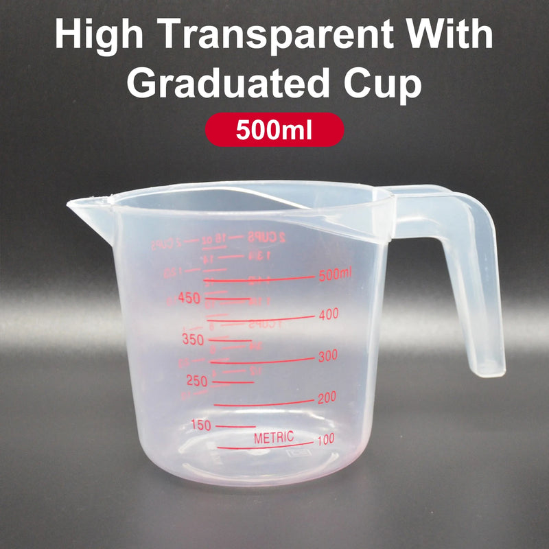 1 Piece Transparent Measuring Cup Food Grade with Scale High Quality Plastic Kitchen Baking Tool Accessories 250/500/1000ml