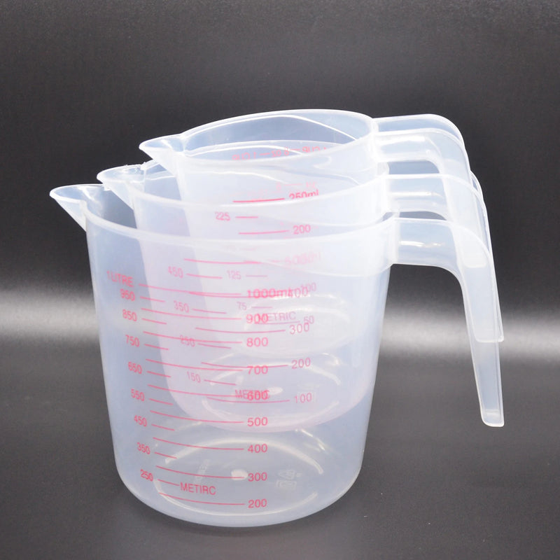 1 Piece Transparent Measuring Cup Food Grade with Scale High Quality Plastic Kitchen Baking Tool Accessories 250/500/1000ml