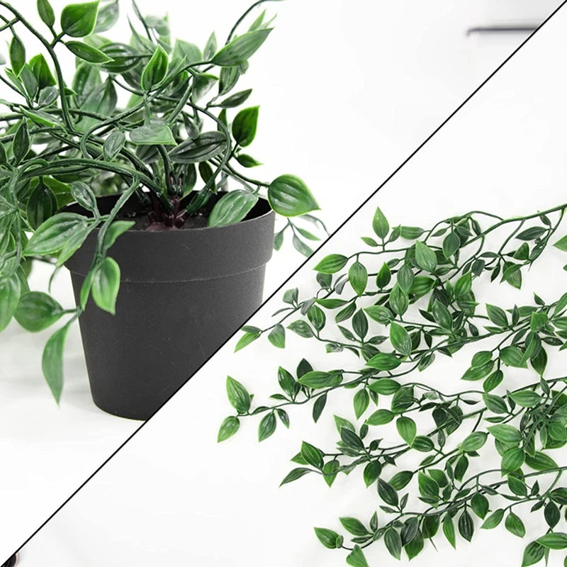 Artificial ivy Plants Plastic Leaf With pots Wedding New Year Christmas for Home Balcony Garden Office desk Decoration supplies