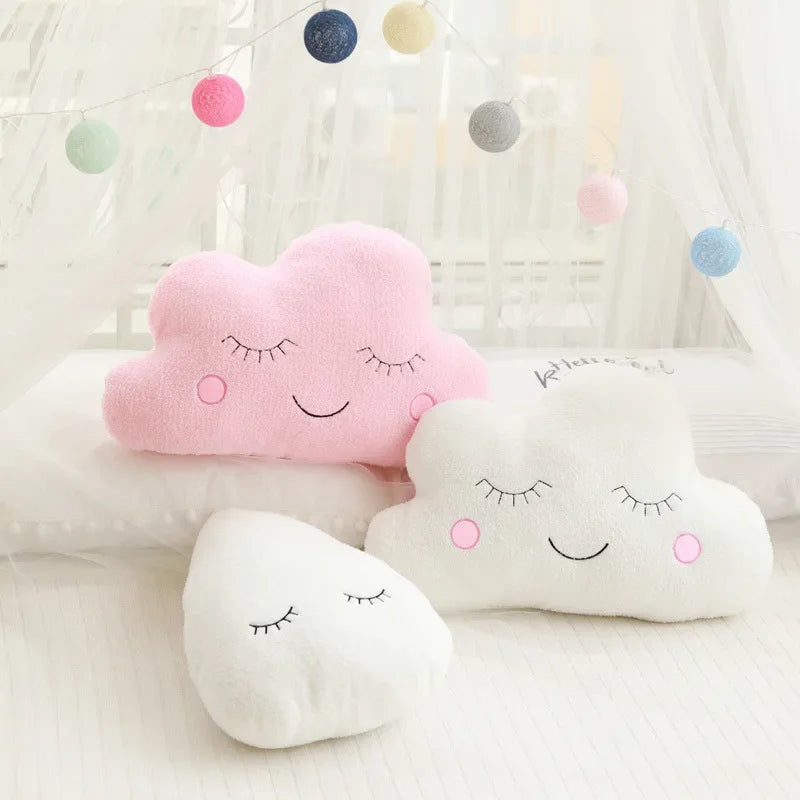 Ins Sky Series Pillows Plush Toys Clouds Moon Raindrops Five-pointed Star Sofa Cushions Children's Room Decorations