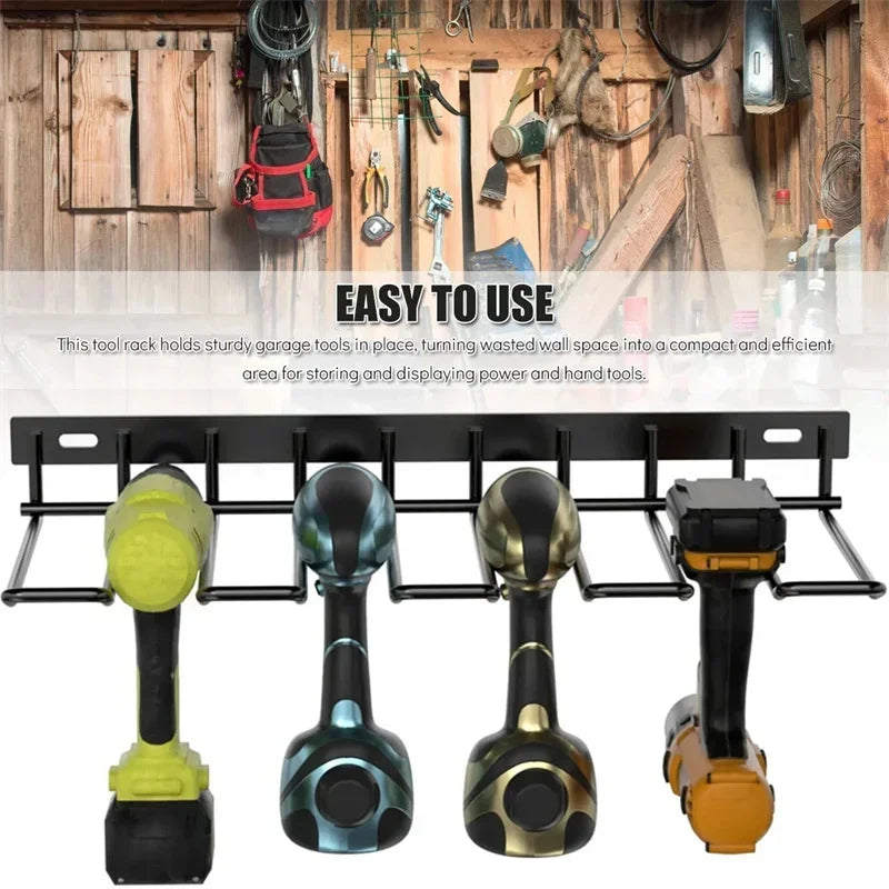 Hand Power Tool Organizer Rack Wall Mounted Floating Tool Shelf Electric Drill Holders Heavy Duty for Workshop Garage