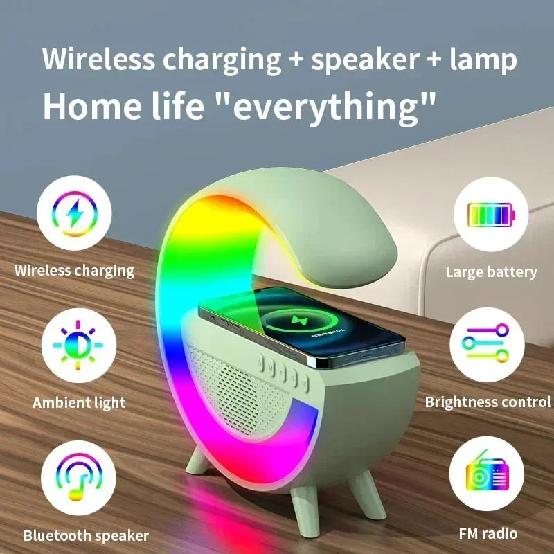 Multifunction Wireless Charger Pad Stand Speaker Fast Charging Station for iPhone Samsung Xiaomi Huawei