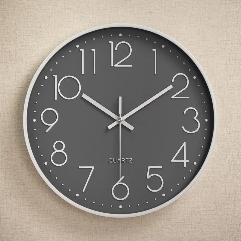 8 Inch Modern Simple and Minimalist Wall Hung Clock Silent Non-ticking Wall Clock for Study Bedroom Living Room Bathroom