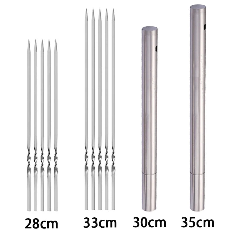 10/15Pcs Stainless Steel Barbecue Skewer Reusable