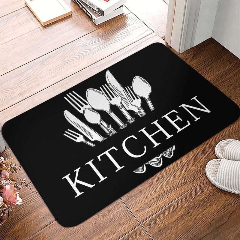 Polyster Waterproof Oilproof Kitchen Mat Printed Antislip Bath Mat Soft Bedroom Floor Mat Living Room Carpet Doormat Kitchen Rug