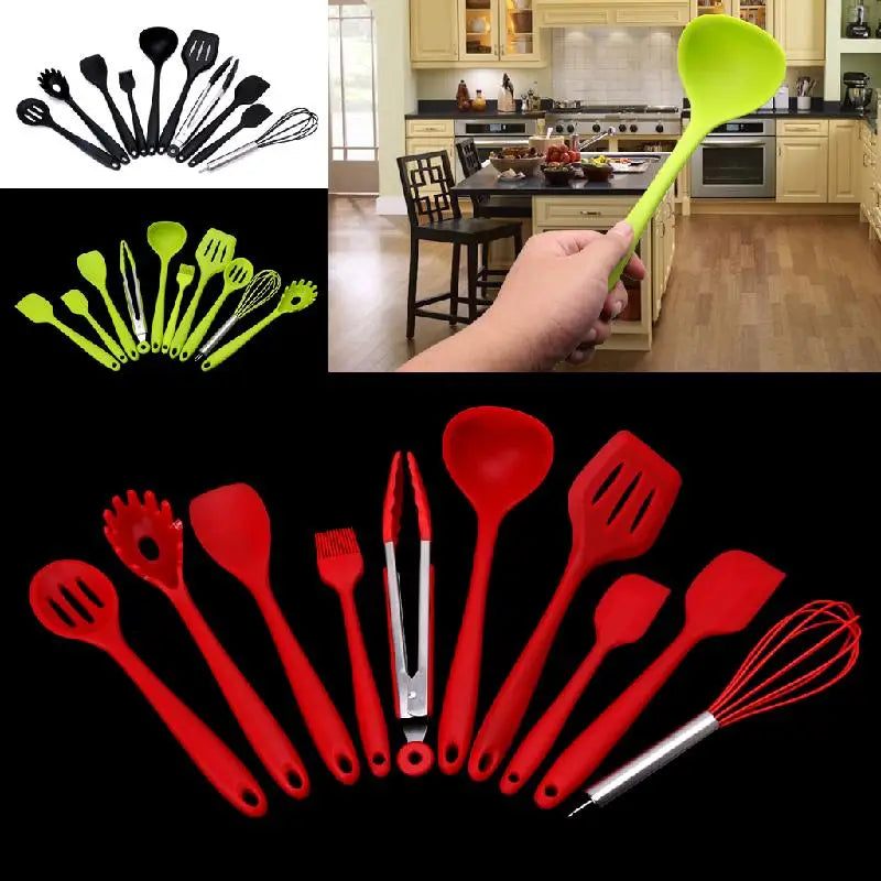 10Pcs Heat Resitant Non-stick Silicone Kitchen Utensil