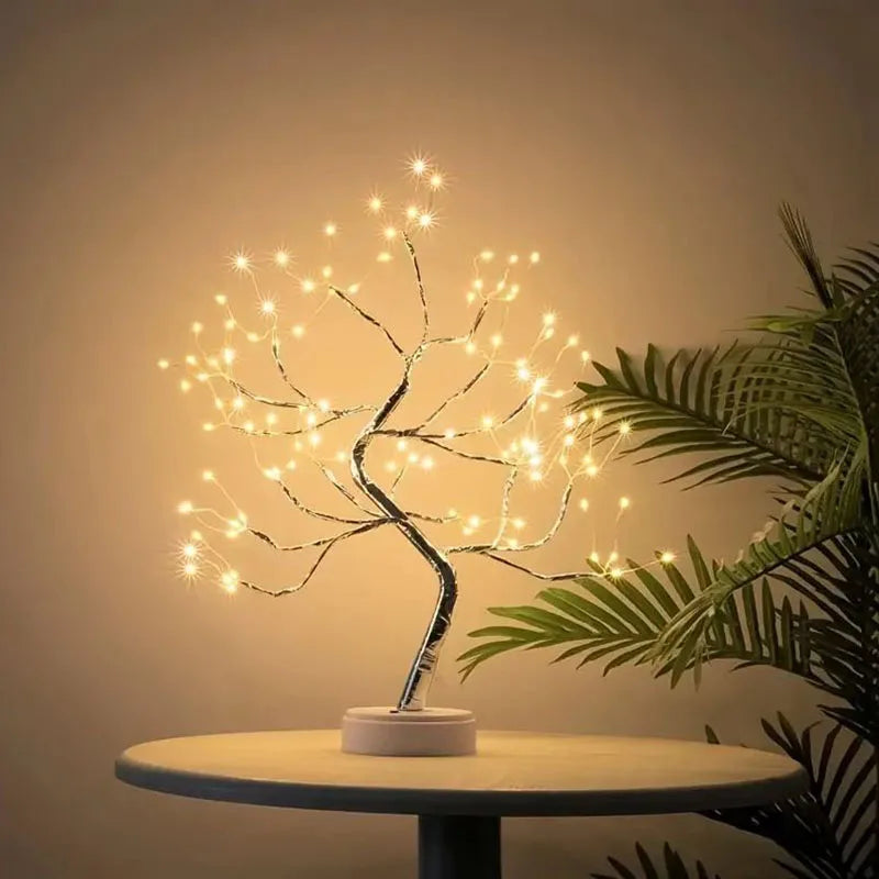 LED Night Light Table Lamp Tree Lights Copper Wire Garland Lamp USB/AA Battery Powered For Home Bedroom Diy Party Decoration