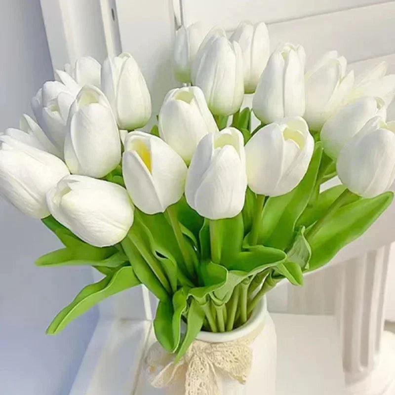 3/5PCS Tulip Artificial Flowers Real Touch Bouquet Fake Flowers Decoration for Wedding Supplies Home Decor Valentines Flowers