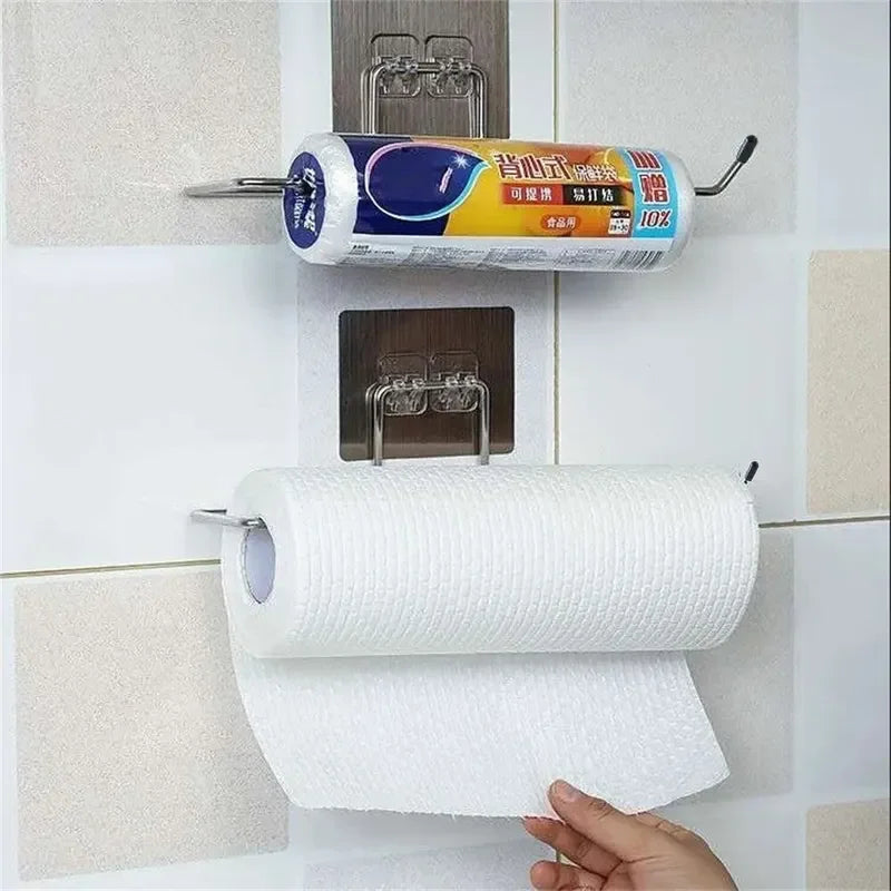 Kitchen paper towel stand glue toilet rack towel,