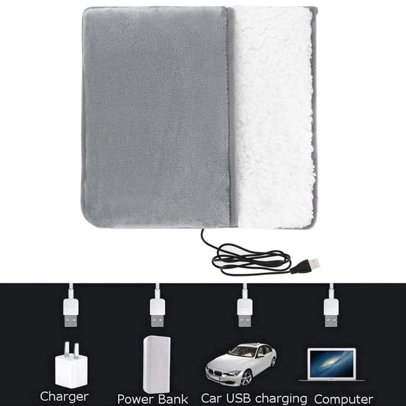 Electric Heating Foot Pad 29cm USB Charging Washable