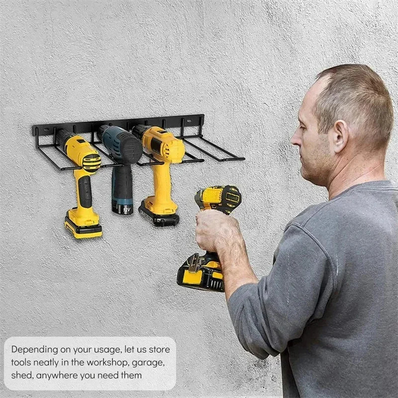 Hand Power Tool Organizer Rack Wall Mounted Floating Tool Shelf Electric Drill Holders Heavy Duty for Workshop Garage