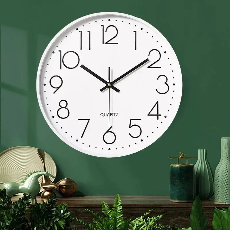 8 Inch Modern Simple and Minimalist Wall Hung Clock Silent Non-ticking Wall Clock for Study Bedroom Living Room Bathroom