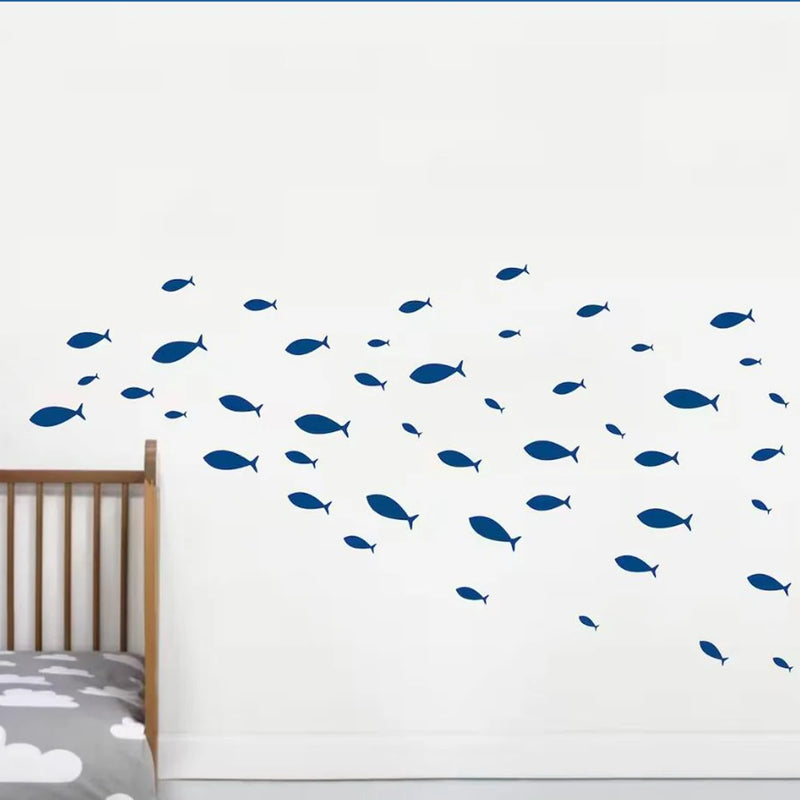 Ocean Fish Animal Wall Sticker Decal Sea Fish Baby Nursery Kids Room Living Room Playroom Bathroom Kitchen  Home Decor