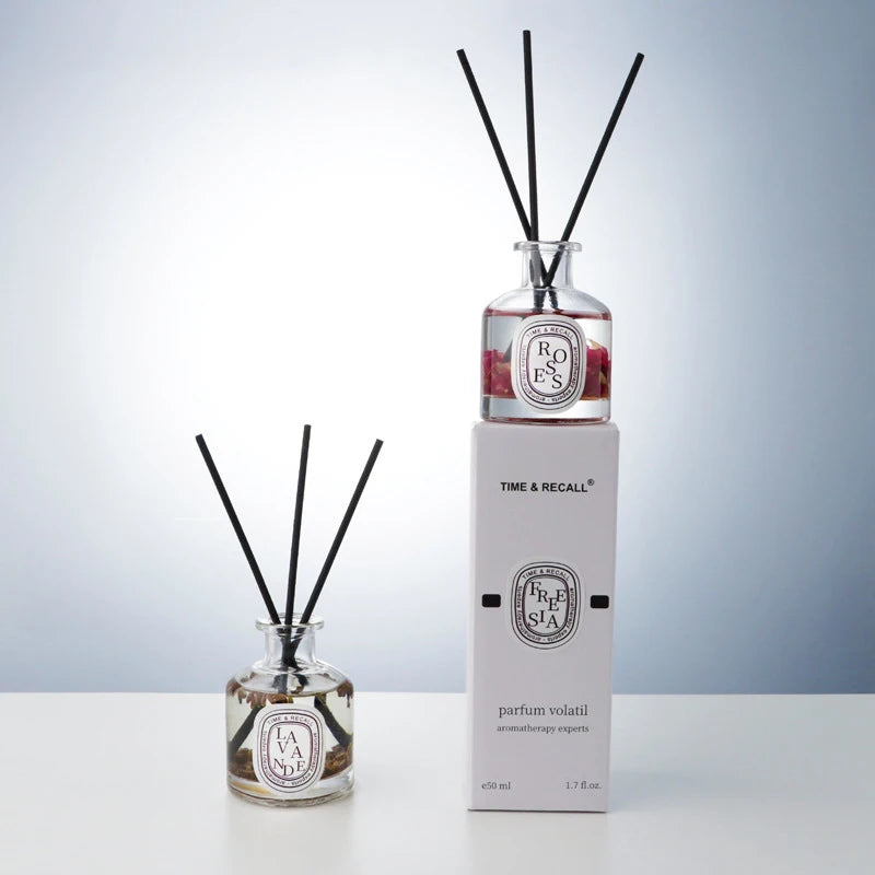 50ml Reed Diffuser Sets Hotel Bathroom Rattan Sticks Aromatherapy Diffuser Air Freshener Plant Home Fragrance Refill Oil