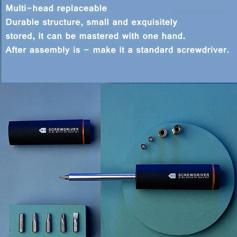 Xiaomi JIUXUN 18 in 1 Screwdriver Set Hidden Storage Multifunctional Replaceable Screwdriver Portable Household Maintenance Tool